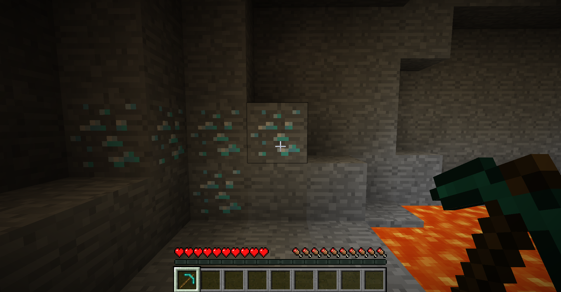 Imagine diamante lângă un lac de lavă