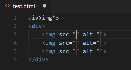 Imagine cu rezultatul unui cod shortcut in Visual Code